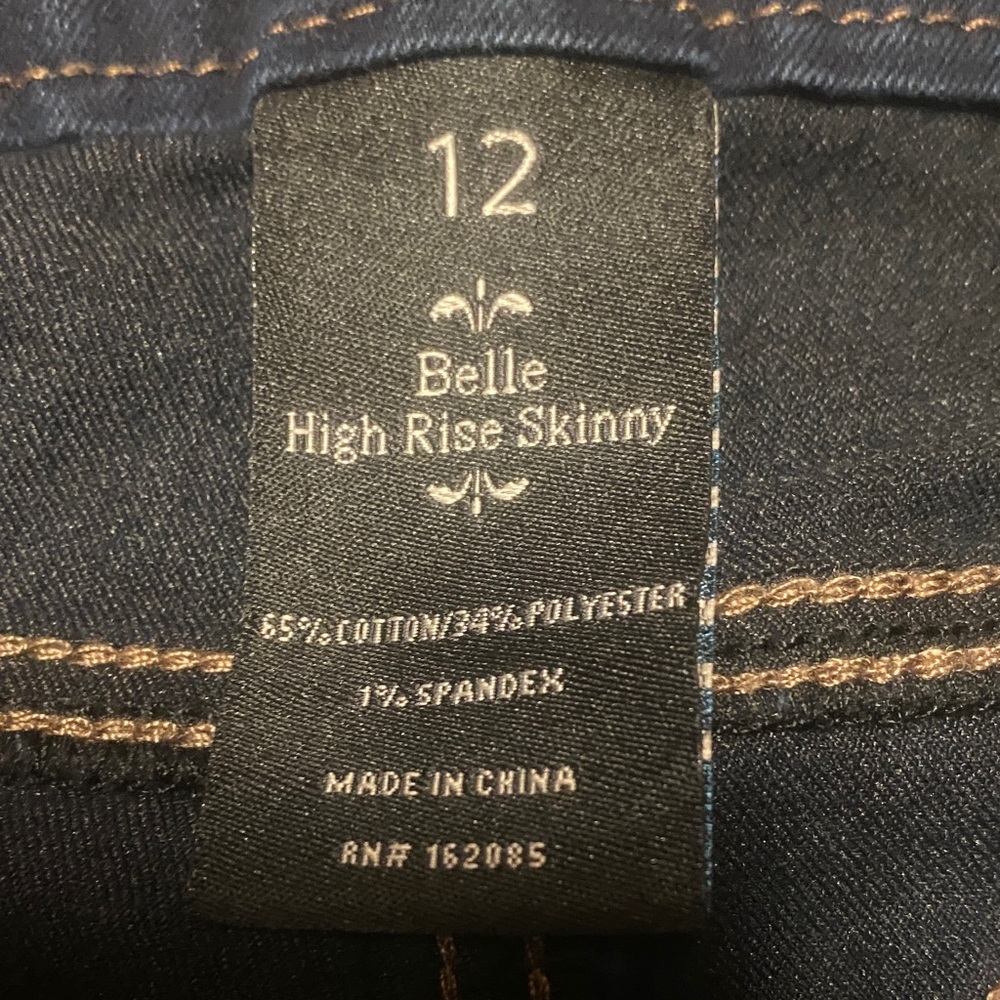 Nanette Lepore Size 12 Dark Blue High Rise Ankle Jeans Denim Chic Career - Picture 12 of 12